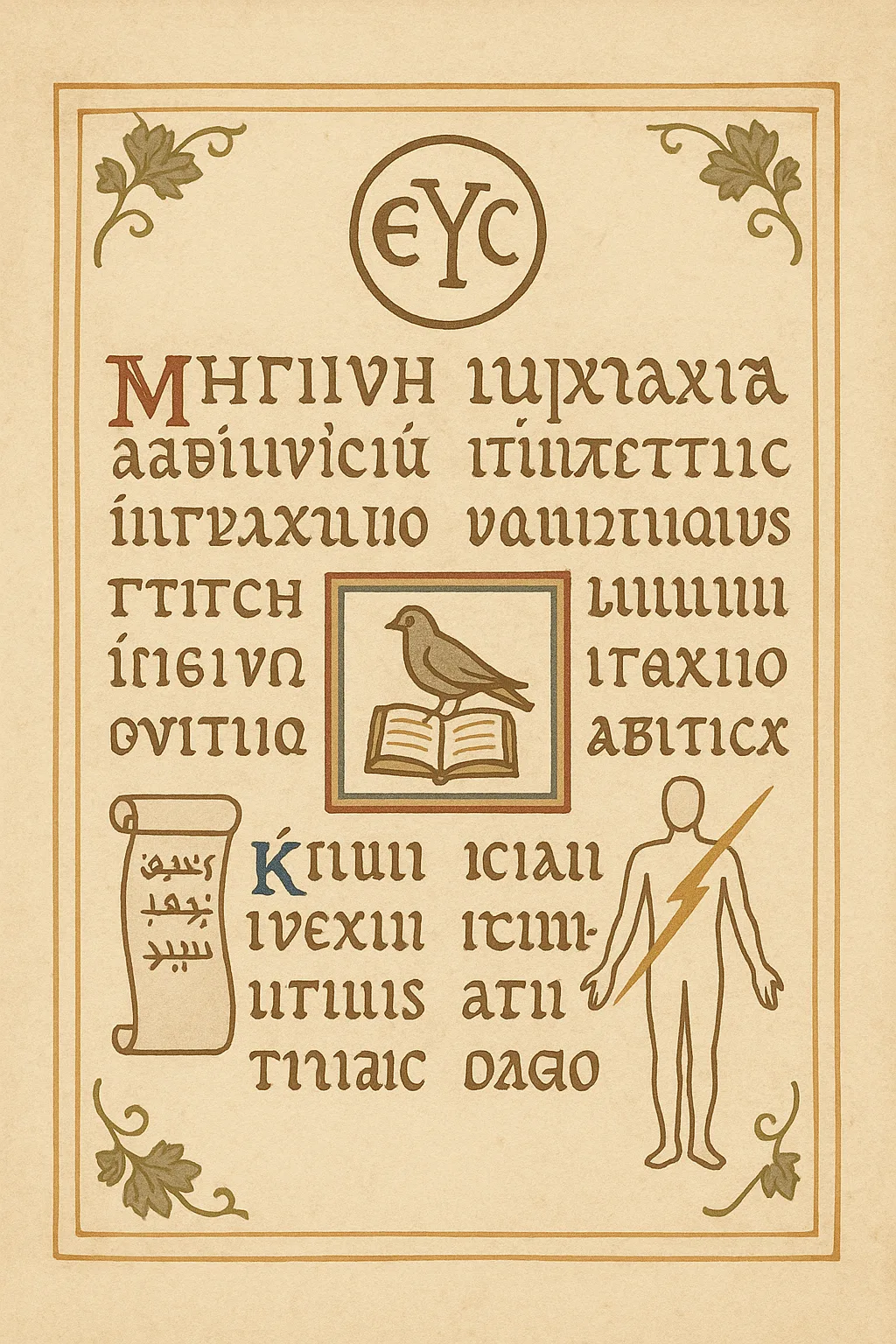 Manuscrito antiguo con textos de Eusebio de Emesa