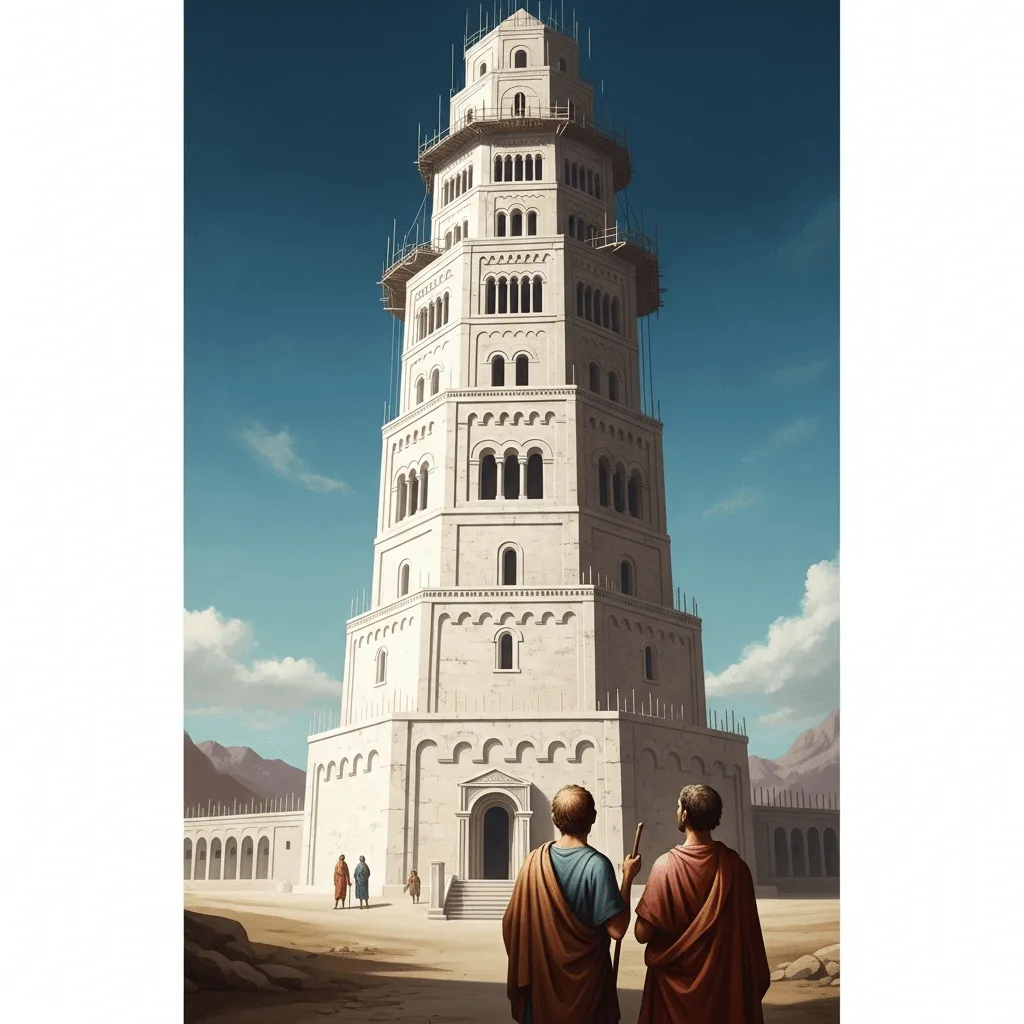 La torre terminada. Recreación moderna.