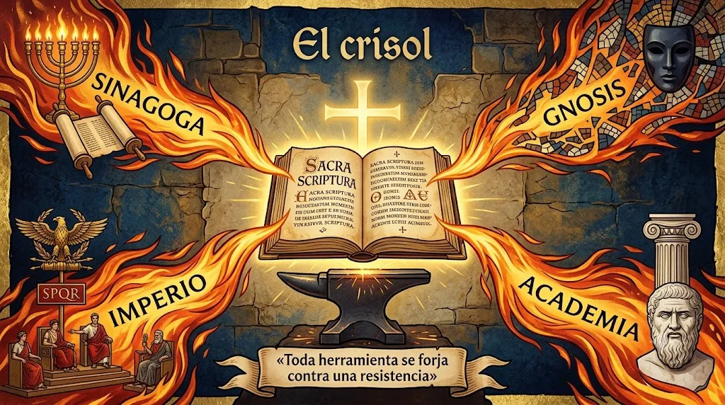 El crisol: cuatro presiones culturales convergen sobre la Escritura y templan la lectura cristiana