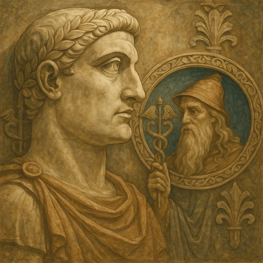 Representación artística de la influencia hermética en Constantino