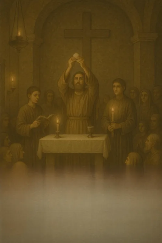 Representación de liturgia cristiana primitiva