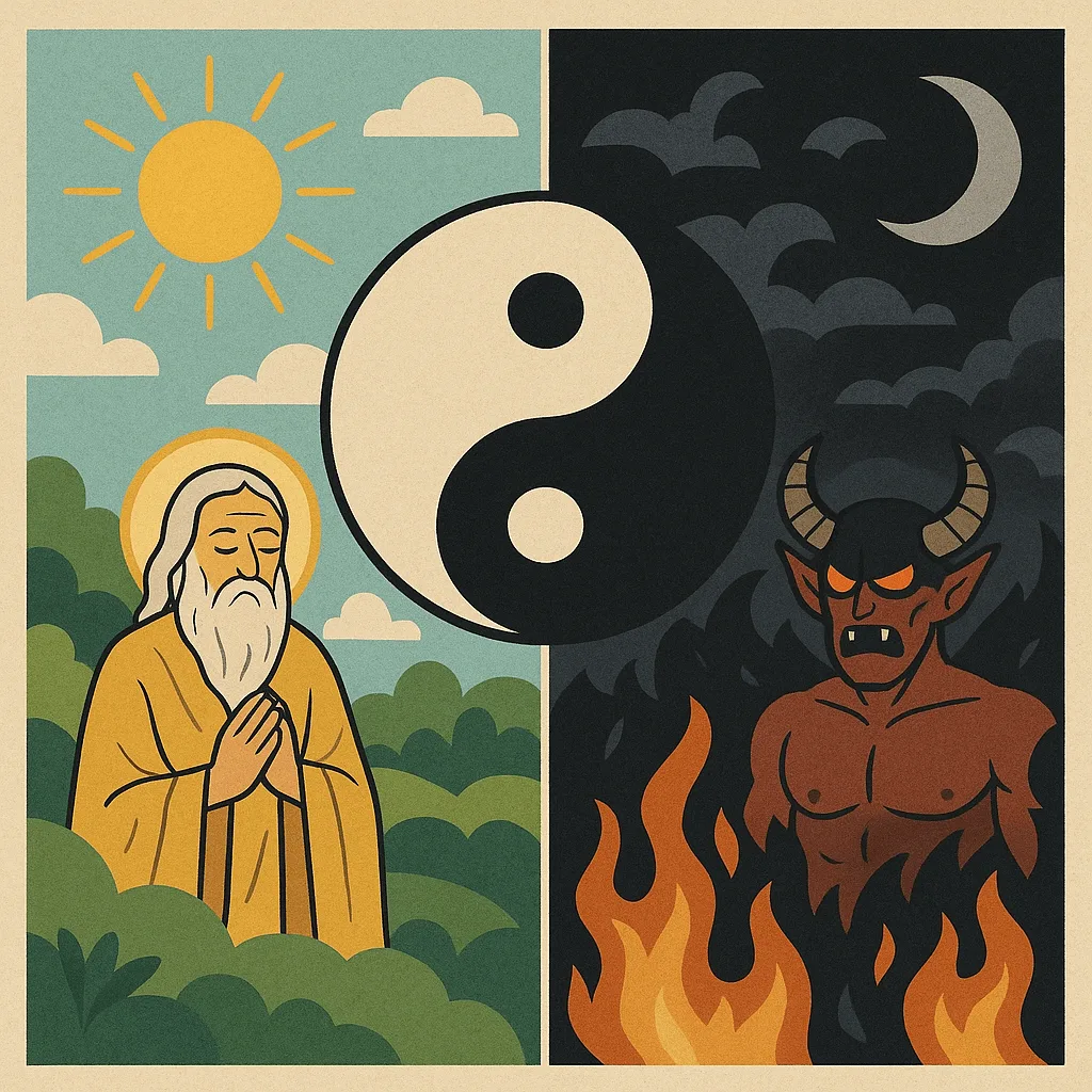 Representación de los dos principios: Luz y Oscuridad