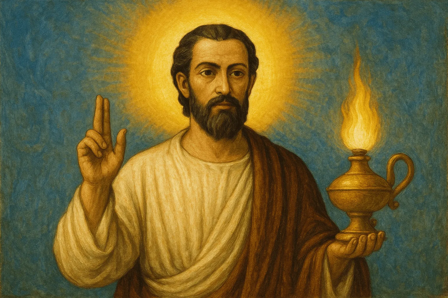 Representación artística de Mani como el Profeta de la Luz