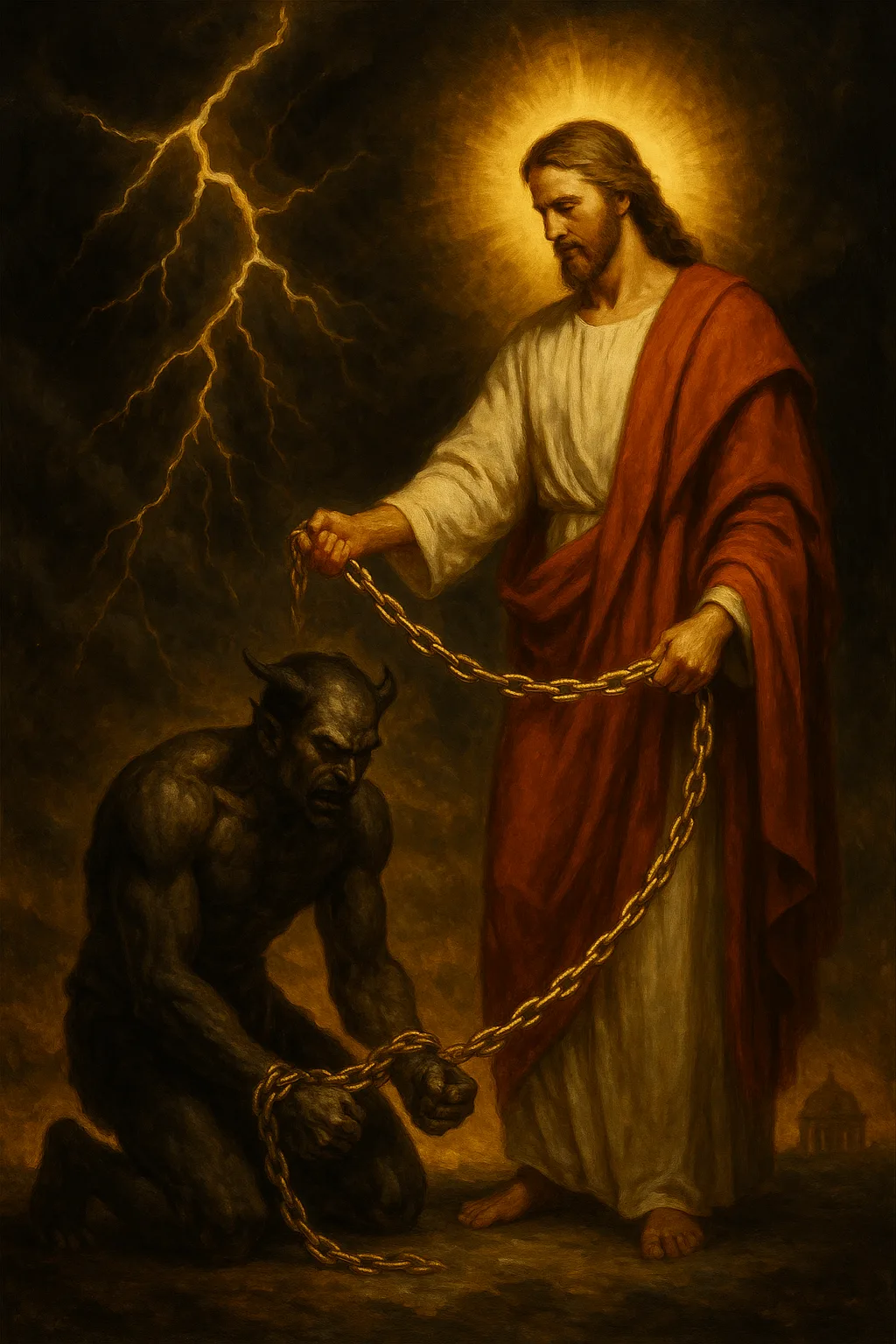 Satanás atado por Cristo