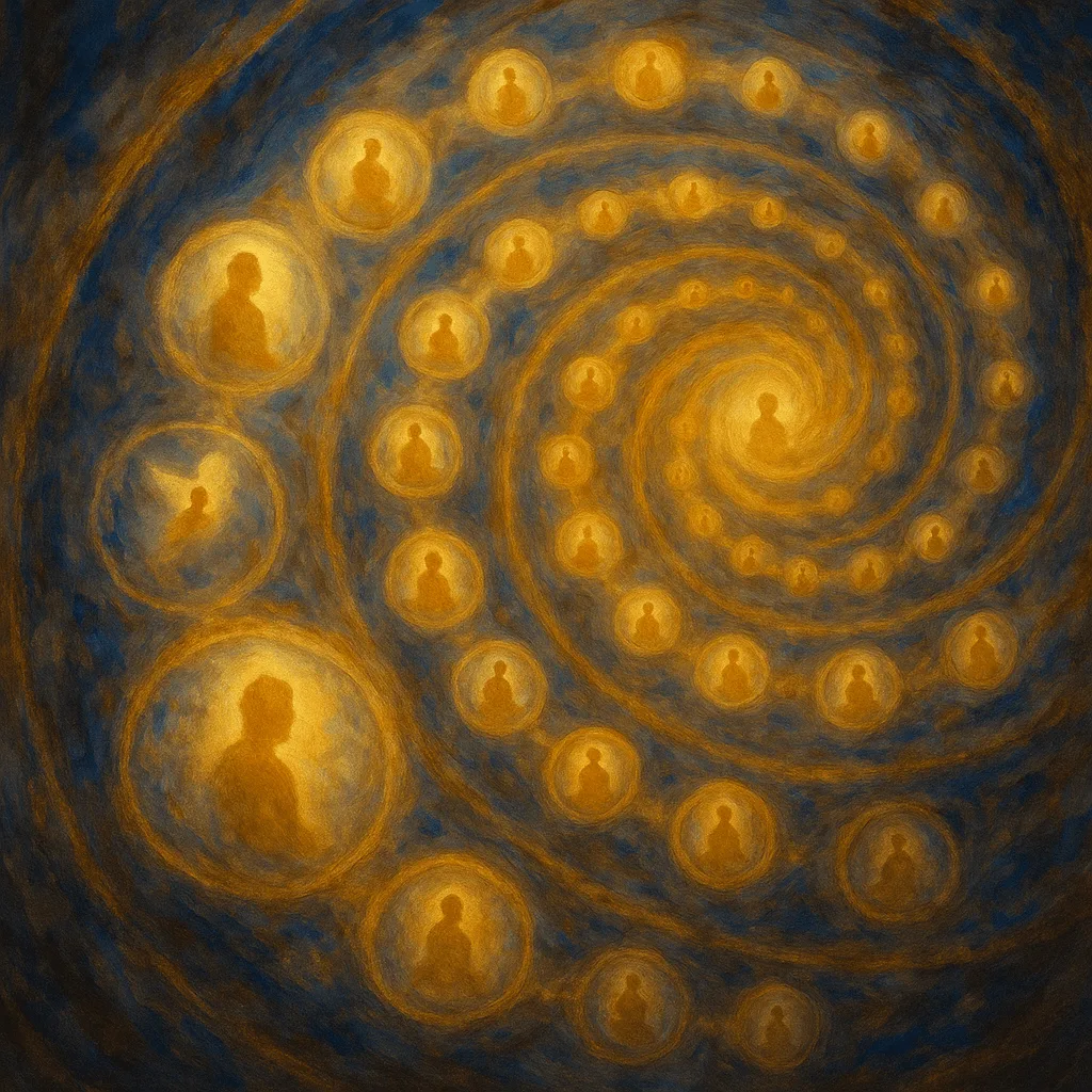 Representación de la jerarquía infinita de dioses en la teología mormona