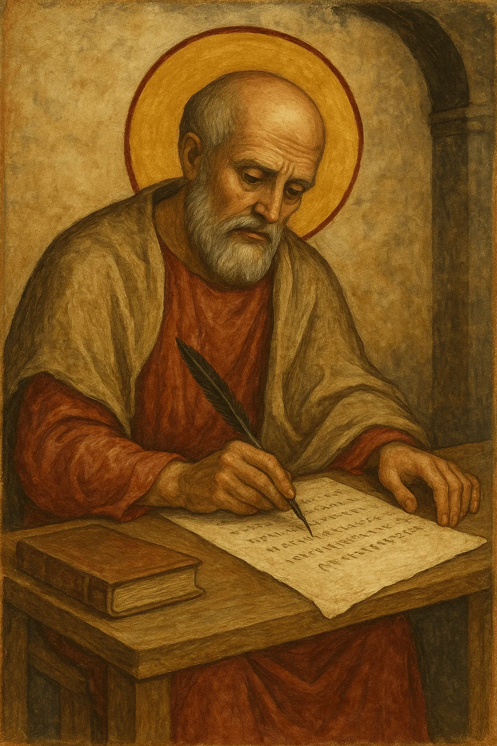 Clemente escribiendo su carta a los Corintios